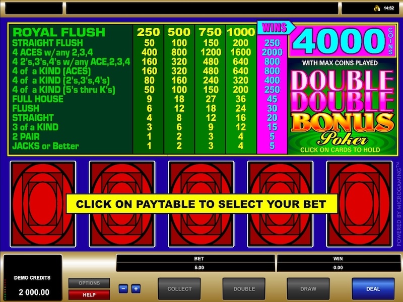 Double bonus poker slots free online games